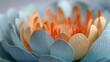© Sahroni - Close-up of a paper flower, light blue and peachy orange petals