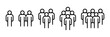 © IQ art_Design - People line 1, 2, 3, 4, 5 icon set. Crowd signs. Containing volunteers, participants, group, team, meeting, organization, community, population, audience, member, discussion, assembly, interview.