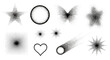 © Joko - Collection of Stippled Geometric Shapes and Celestial Objects on White Background