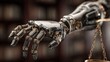 © acilll - Robotic hand holding scale concept of justice law technology artificial intelligence