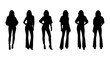 © Zanita - Collection of Diverse Fashionable Women Silhouettes Posing Against a White Background