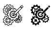 © Sahidul Stock - Mechanical gears with lever vector illustration