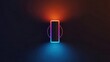 © chio - Futuristic glowing rectangle and circular forms illuminated by vibrant neon hues creating a