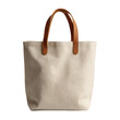© Nargis99 - Elegant canvas tote bag with leather handles isolated on transparent background