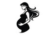 © Pinak - pregnant woman line art silhouette vector illustration