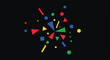 © Wiwa10 - Colorful geometric shapes exploding from a central point on a black background, abstract digital art