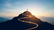© FoxGrafy - Mountain peak success roadmap Reaching goals with clear path, achievement, and determination