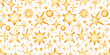 © rom-anni - Watercolor hand drawn gold stars and flashes seamless pattern isolated on white background. Shiny Christmas winter decoration yellow stars, dots, glitter. Clip art elements for starry sky. New year