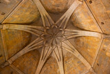 Gothic rib vaulted stone ceiling in Beja, Portugal