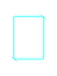 © Graphics Thunder - Modern glowing blue rectangle frame with neon light effect on transparent background