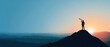 © jannik27s - silhouette of a businessman standing on top of a mountain with a telescope