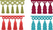 © Garun Creative - Decorative curtain tassel fringe vector set with colorful hanging trims for interior textile design