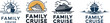 © MdMezbahul - Family cruise ship logos with different styles Keywords: cruise ship, boat, ocean, sea, vector