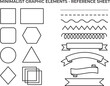 © Clean Line Studio - Minimalist Graphic Elements Reference Sheet: A clean and organized reference sheet showcases a variety of minimalist graphic elements, providing a useful guide for designers and creatives.