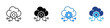 © sahila - Cloud Management Multiple Style Icon Design Vector - Cloud with gear and connection nodes, representing cloud management, infrastructure control, and system orchestration