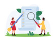 © Flash Vector - Task checklist management, clipboard with to do list to organize schedule. Tiny people holding pencil with light bulb and magnifying glass to tick off completed cases cartoon vector illustration