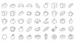 © Vleg - Hand-Drawn Food Icons: Bread, Croissants, Fruits, Vegetables, Tea Set, and More