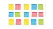 © naim - A grid of colorful sticky notes in yellow, pink, blue, and green, scattered and arranged, symbolizing notes, reminders, ideas, organization, or communication.