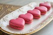 © Anastasiia Kasina - Heart-shaped macarons desert on pretty plate