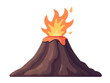 © Alena - A volcanic mountain with flames and smoke rising from the top, symbolizing intense natural power