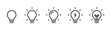 © Chelpanoff - Light bulb icon set showing idea and inspiration concepts. Creative thinking, innovation and solution symbols. Energy and insight pictograms for business concepts, brainstorming and startup visuals.