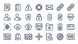 © Marcus - Vector Icon Set of 24 Cybersecurity and Privacy Icons for Zero Trust Access. Includes Firewall, Cloud Security, Padlock, Fingerprint Scan, Server Protection, and Policy Document Line Art Graphics.