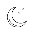 © Firly - Crescent moon icon, vector line icon isolated on white background. Trendy and modern design.