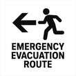 © Sharif - Emergency evacuation route silhouette vector icon on white background