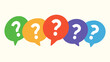 © katsumatakun - colorful question mark asking discussion flat color vector illustration template design