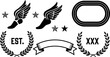 © godsfavoritearts - Athletics logo design elements with winged feet vector set