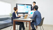 © metamorworks - ビジネス、会議、ミーティング、プレゼンテーション、チームワーク、グループ、ビジネスパーソン、ビジネスマン、仕事、オフィス、スーツ、会社員、サラリーマン、日本人、男性、女性、職場、働く、企業、セミナー、スタートアップ、経営、協力、ワークショップ、同僚、人材、上司、部下、コミュニケーション、会話、話す、研修、指導、打ち合わせ、相談、商談、ビジネスシーン、会社、室内、モニター、画面、提案、説明、紹介、プ