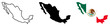 © OS - Mexico Map Silhouettes with Flag