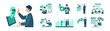 © SHIROKUMA-DESIGN - AI powered business scene set illustrating conversation support, office assistance, document creation, data analysis, automation and efficient administrative workflow in modern workplace