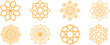 © UZ Vectors - Arabic oriental floral icon set featuring traditional arabesque vectors, ornaments, and patterns. Abstract floral symbol and logo designed in an ornamental Islamic style, ideal for wedding invitation.