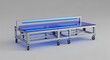 © MdNazim - Blue and silver wheeled table with transparent and blue light accents