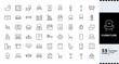 © RKvenom - Pixel Perfect, Furniture Line Editable Icons set Vector illustration in modern thin line style of furniture and decor related icons: upholstered, cabinet