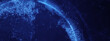 © your123 - Global digital earth formed by glowing data points and network lines, representing AI, big data, and worldwide connectivity. Ideal for technology, innovation, cybersecurity, future business concepts.