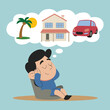 © Bipasha_Bipa - Man Dreaming , infographic design , art work . illustrator