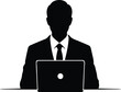 © AbuSadat - Isolated silhouette of a man in a suit working on a laptop illustration vector