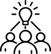 © AB STOCKER - Collaborative Idea and Team Brainstorming Icon with Light Bulb and People for Business Innovation Concept Vector