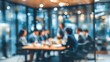 © ning - Blur office meeting blurred background with business people working group in boardroom discussion for teamwork brainstorming executive seminar or professional training in small startup : Generative AI