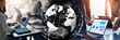 © metamorworks - Business scene and global network concept. Wide angle visual for banners or advertisements.