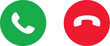 © KhandokerMehedi - Green and red phone icons for answering and hanging up
