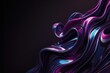 © Ihsan Shah  - Abstract 3D Render of Flowing Liquid Chrome Waves with Purple and Blue Metallic Iridescence on Dark Background