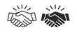 © Ira - Handshake icon set, business agreement, partnership and cooperation, outline and solid style vector illustration on transparent background
