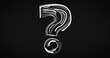 © DBFilms - Stylized animated question mark made of layered motion lines on a dark background, representing questions, exploration, curiosity, innovation, creative thinking, and abstract visual communication