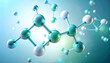 © Shimaya - 美容成分の分子構造イメージ 青と緑の3D分子 先端科学 スキンケア 化粧品研究 背景素材 / Molecular structure of beauty ingredients blue and green 3D molecules advanced science skincare cosmetic research background