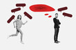 © deagreez - Picture collage of people run fast think messy thought textbox on white color background