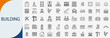 © RayZing   - Building and architecture icons set, thin line real estate construction and city infrastructure vector illustration