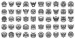 © 99VectorS - Vintage Owl Crest Collection, Heraldic Bird Emblems Set